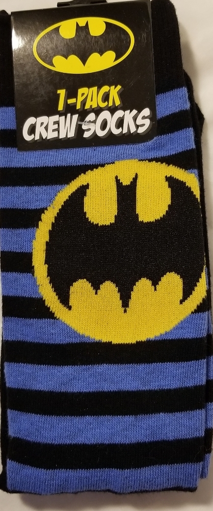 Batman Bat Signal Emblem Socks Blue Black